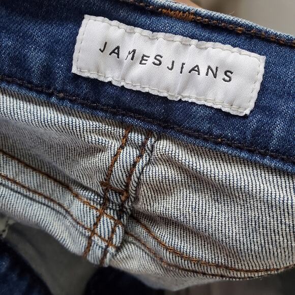 James Jeans Freedom Fringe-Accent Kiki jeans Cropped Dark Wash stretchy Size 31 - Picture 5 of 10